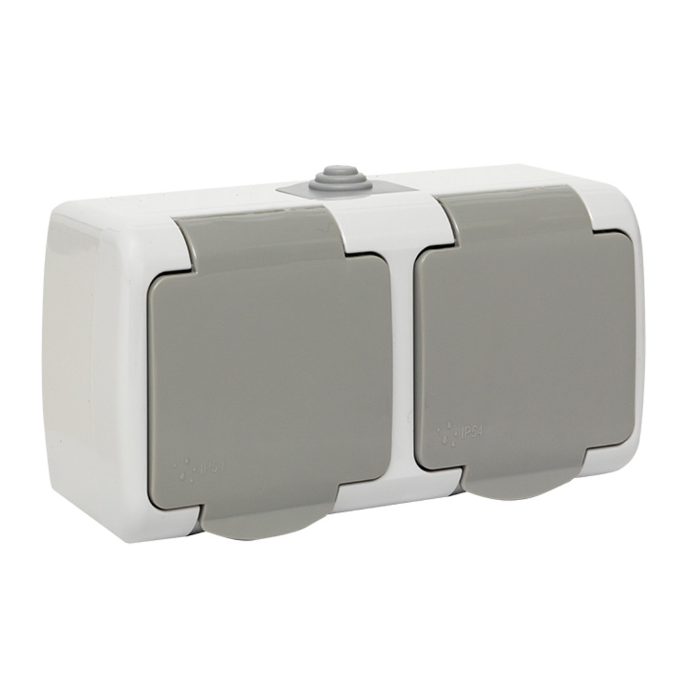 Розетки влагозащитные двойные