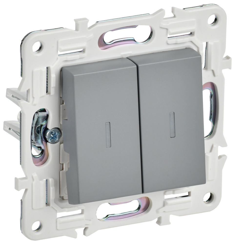 Встраиваемые выключатели, переключатели  двухклавишные