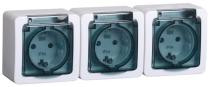 Розетки влагозащитные трехместные