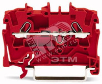 Клемма двухпроводная проходная 0.25-2.5 (4)мм.кв красная (WAGO) 2002-1203