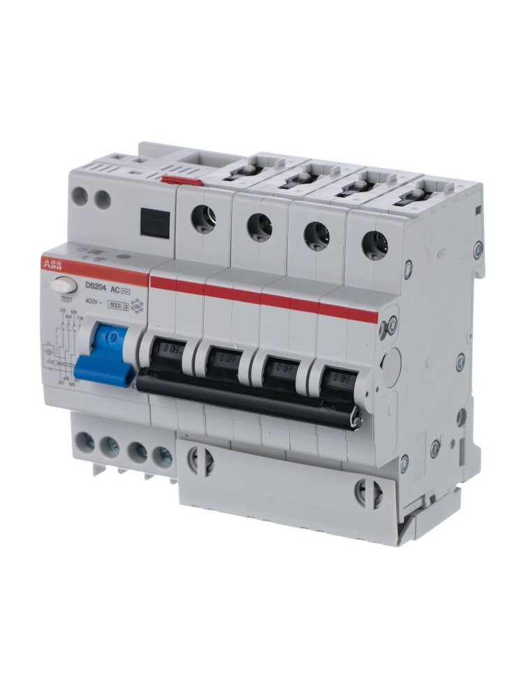 Выключатель автоматический дифференциальный 4п 6А 30mА DS204 C AC (ABB) DS204 AC-C6/0,03