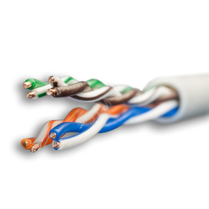 Витая пара UTP 4 пары AWG 24 Cat.5e внутренняя Cu Premium (UTP 4x2x0,51 5e In/Cu) (SUPRLAN) 01-0313
