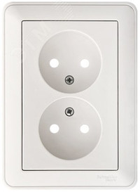 W59 Розетка двойная скрытая без заземления 16А белая (Systeme Electric) RS16-254-18