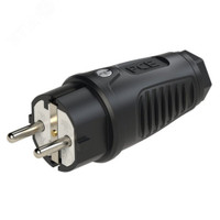 Вилка каб 16A/250V/2P+E/IP54 корпус черный, маркер черный (PCE) 0511-ss