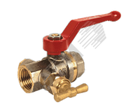 Кран шаровой латунный со спускником Ду 25 (Danfoss) 065B8218