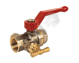 Кран шаровой латунный со спускником Ду 25 (Danfoss) 065B8218