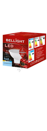 Лампа светодиодная LED-7W 4000K GU5.3 MR16 (BELLIGHT) БП-00000191