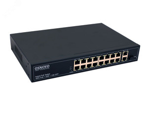 Коммутатор неуправляемый 16 портов RJ45/SFP 10 100 Мб/с PoE 292Вт (SC&T) SW-61621(300W)