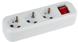 Колодка 3 гнезда, зазeмление, выключатель 10/40/1200 KX-3es (ЭРА) Б0028342