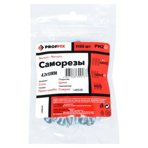Саморез СММ св 4,2х13 усил-й  (TWN) (100 шт) - пакет PROFFIX (Tech-KREP) 146528