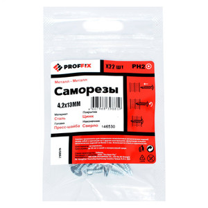 Саморез СММ св 4,2х13 усил-й  (TWN) (22 шт) - пакет PROFFIX (Tech-KREP) 146530