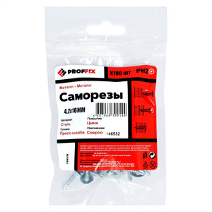 Саморез СММ св 4,2х16 усил-й  (TWN) (100 шт) - пакет PROFFIX (Tech-KREP) 146532