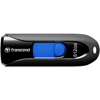 Флеш накопитель 512GB JetFlash 790, USB 3.1 Gen 1, выдвижной, черный, синий (Transcend) TS512GJF790K
