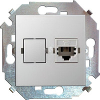 15 Розетка компьютерная RJ45 категория 5е белый (Simon) 1591598-030