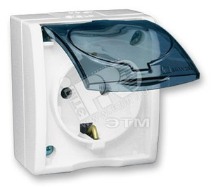 15 Aqua Розетка 2Р+Е Schuko со шторками с крышкой полупр. IP54 16А 250В винтовой зажим S15A белый (Simon) 1594432-030