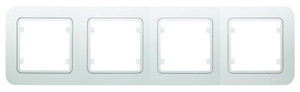 Lillium Рамка 4 поста белая с вставкой (Makel) 18002704