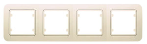 Lillium Рамка 4 поста бежевая с вставкой (Makel) 18012704