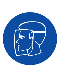 Знак предписывающий M08 Работать в защитном щитке (Пленка 100 х 100)