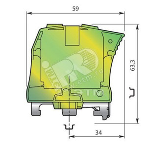 Клемма винтовая 35мм.кв. Земля ZS35 (TE Connectivity (Entrelec,Tyco)) 1SNK516150R0000