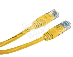 Патч-корд U/UTP категория 5е LSZH 0.3м желтый (Hyperline) 229925