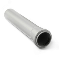 Труба канализационная 50x2000 мм PP, однораструбная, серая (PRO AQUA) 500053