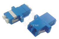 Адаптер оптический проходной LC/UPC-LC/UPC SM duplex пластиковый синий/белые колпачки (Hyperline) 243944