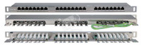 Патч-панель высокой плотности 19' 0.5U 24 порта RJ45 категория 5E Dual IDC экранированная (Hyperline) 244077