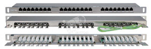 Патч-панель высокой плотности 19' 0.5U 24 порта RJ45 категория 5E Dual IDC экранированная (Hyperline) 244077