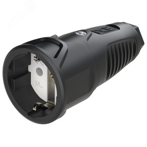 Розетка каб 16A/250V/2P+E/IP20 корпус черный, маркер черный (PCE) 2510-ss
