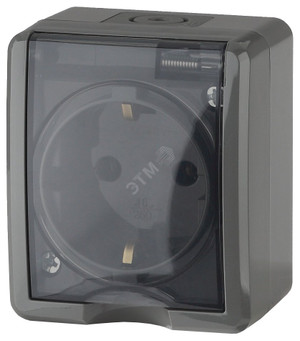 Розетка однофазная наружная (открытой установки) с заземлением без шторок серый 16А 250В IP54 винтовые клеммы 11-2401-03 Эра Эксперт (ЭРА) Б0020713