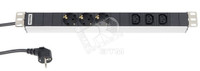 Блок розеток для 19 шкафов горизонтальный 3 розетки + 3 * IEC320 C13 16 A шнур 2.5м (Hyperline) 29232