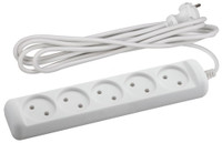 Удлинитель без заземления, 2х1мм2, 10А, ПВС, 5 гнезд, 3м 10/840 U-5-3m-2x1 (ЭРА) Б0028364