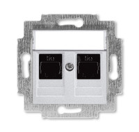 Розетка информационная Levit двойная 2хRJ45 категория 5e серебро (ABB) 5014H-A51018 70W