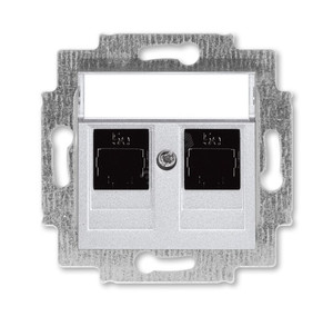 Розетка информационная Levit двойная 2хRJ45 категория 5e серебро (ABB) 5014H-A51018 70W
