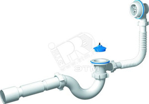 Сифон для ванны АНИ Варяг 1 1/2'x40 пластмассовый выпуск с гибкой трубой 40х50 (АНИ пласт) C6155