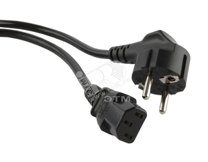Кабель питания компьютера Shucko + C13 3x0.75 10A угловая вилка 1.8 м цвет черный (Hyperline) 34927