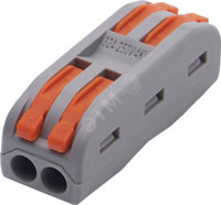Клемма монтажная для фазных проводников, 2 контактные группы, (STEKKER) LD222-422