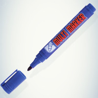 Маркер перманентный Multi Marker синий, пулевидный, 3мм (Crown) CPM-800