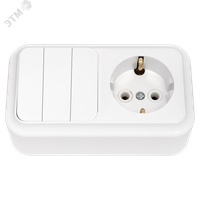 Беларусь Блок: выключатель трехклавишный + розетка с заземлением наружный Пралеска (БелТИЗ) 3в-рц-531