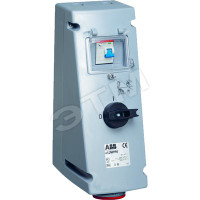Розетка 16A 3P+N+E 6ч с УЗО в боксе IP44 защита блокировка (ABB) 416 MPR6