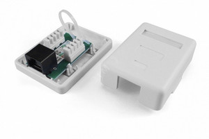 Розетка компьютерная RJ-45(8P8C) кат 5e одинарная внешняя (Hyperline) SB1-1-8P8C-C5e-WH