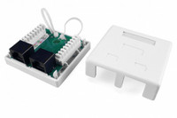 Розетка компьютерная RJ-45(8P8C) кат 5e двойная внешняя (Hyperline) SB1-2-8P8C-C5e-WH
