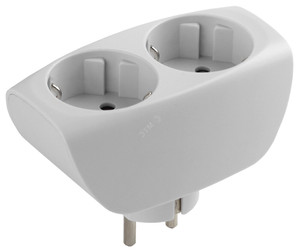 Тройник 2 гнезда, с заземл, со шторками белый 10/60/1440 SP-2e-W (ЭРА) C0045528