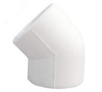 Угольник 90 мм 45 град., полипропиленовый PPR, белый (Valfex) 10107090