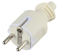 Вилка c/з 16A прямой ввод ПВХ оболочка белая 10/200/6000 V4W (ЭРА) Б0019188