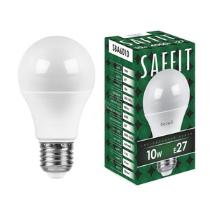 Лампа светодиодная LED 10вт Е27 белый (SAFFIT) SBA6010 55005