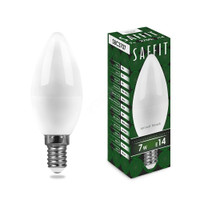 Лампа светодиодная LED 7вт E14 теплый матовая свеча (SAFFIT) SBC3707 55030
