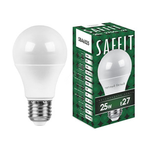 Лампа светодиодная LED 25вт Е27 теплый (SAFFIT) SBA6525 55087