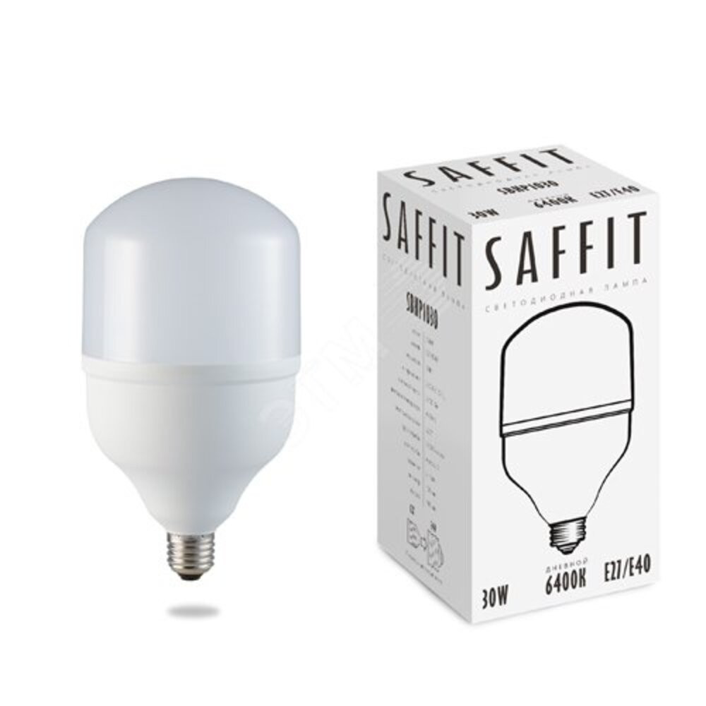 Лампа светодиодная LED 30вт Е27 дневной (SAFFIT) SBHP1030 55091