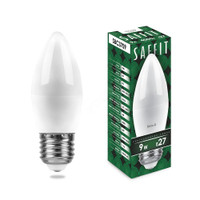 Лампа светодиодная LED 9вт Е27 белый матовая свеча (SAFFIT) SBC3709 55129